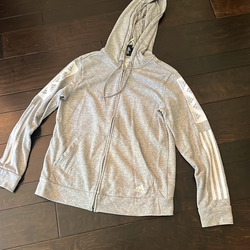 Adidas zip up lightweight hoodie L EUC